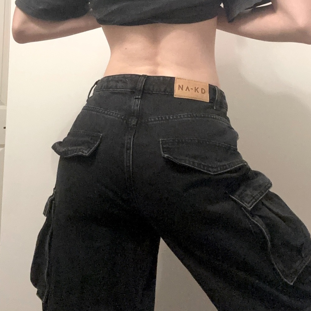 Black Jean Cargo Pants
